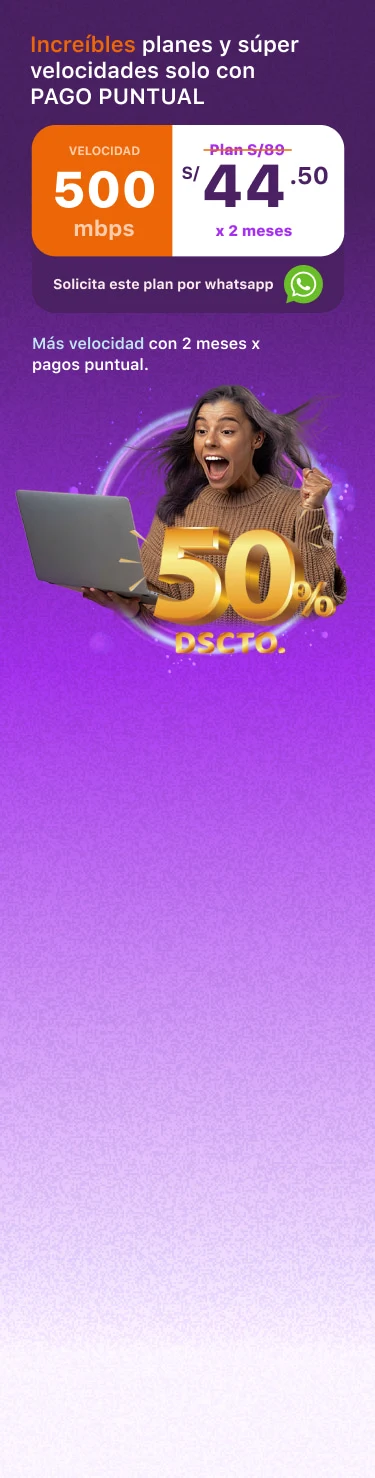 Banner donde aparece una chica feliz con su nuevo plan