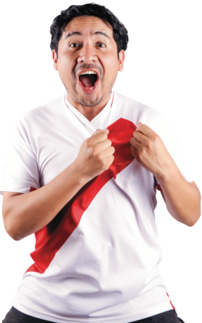 Hombre con la camiseta de perú